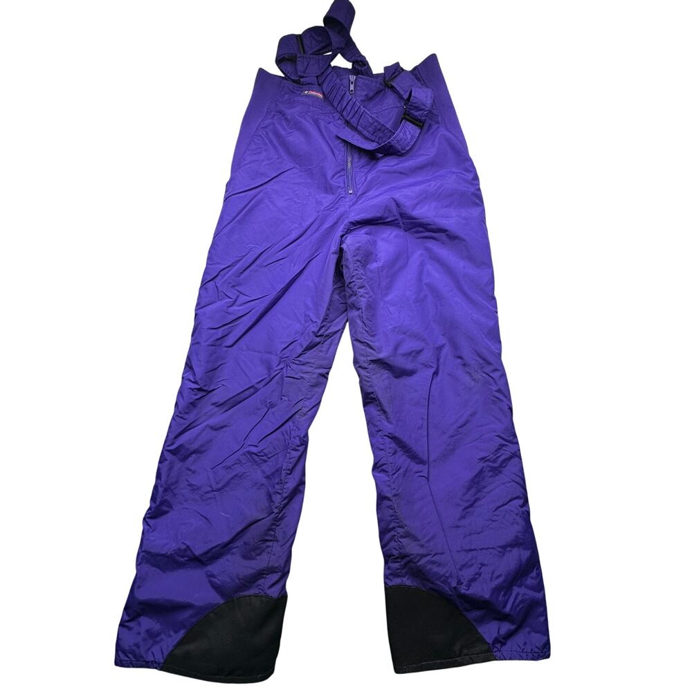 Vintage 90s Columbia Snow Bib Overalls Pants Womens XL 32x30 Purple Pockets
